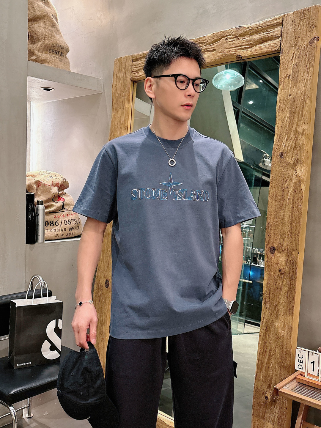 Stone Island 2026春夏短袖系列尺码: M-5XL 微阔版型克重：260克重 潮棉短袖成份