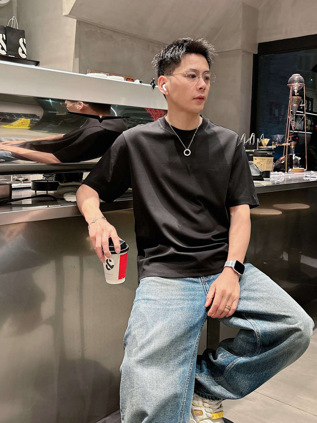 2026 春夏新品 D家短袖颜色： 白色 黑色 金铜色码数：M-5XL