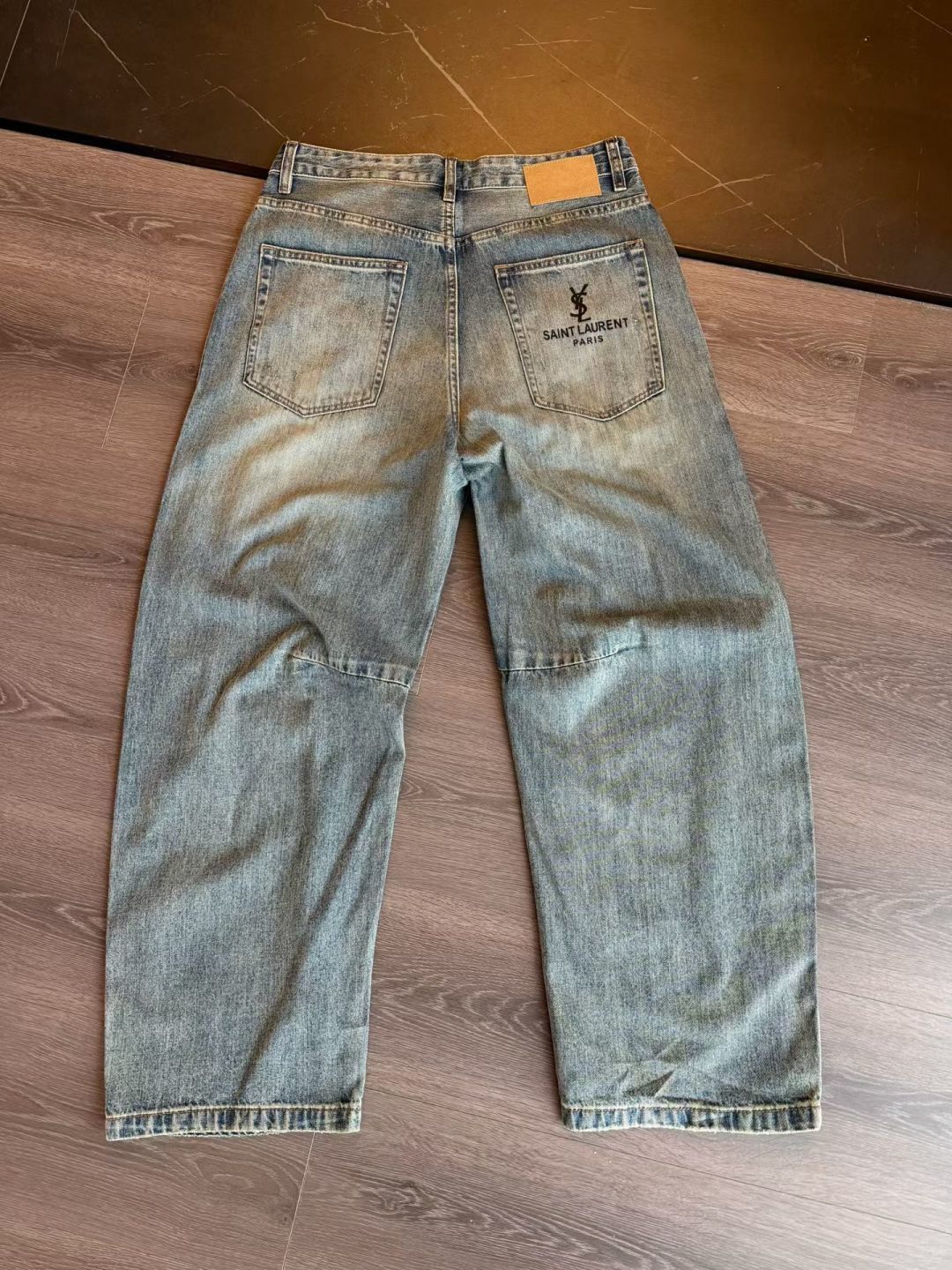 春装新款牛仔裤弯刀阔腿裤型s~2xl
