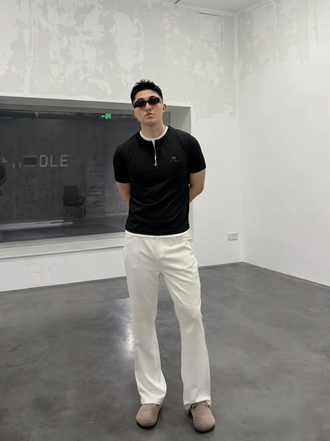 🆕loro PianaFW春夏新品圆领老钱风假两件拉链T恤，立体绣logo重工洗水半袖 工艺处理，外车线