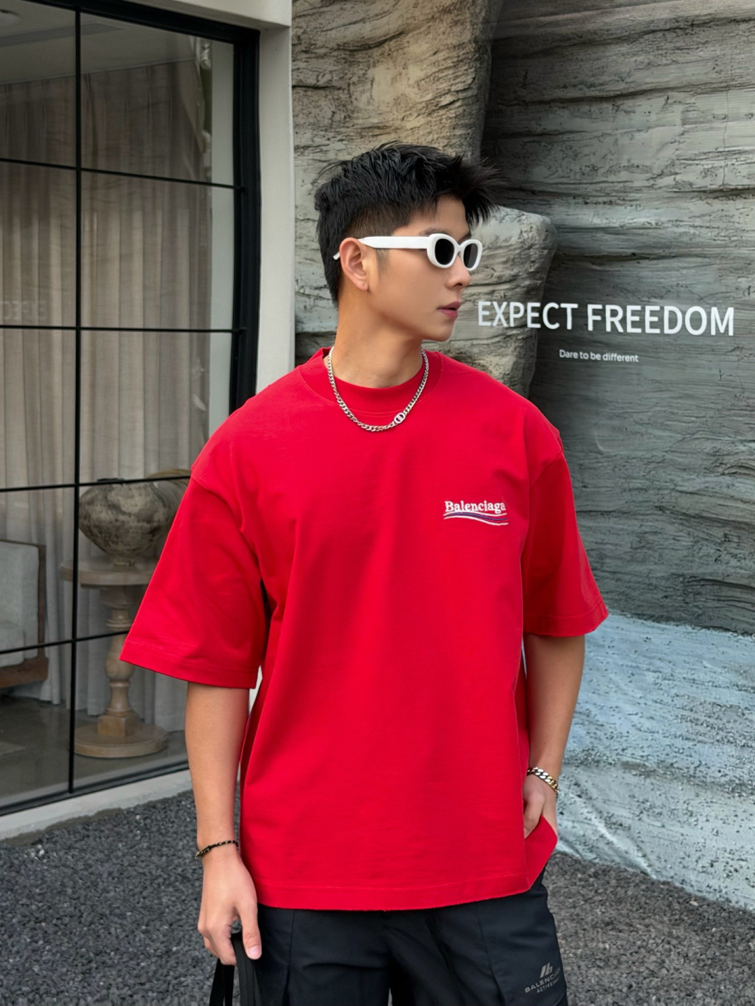 春季新款T恤🔥颜色：黑，白，红码数：S-XL款号：111