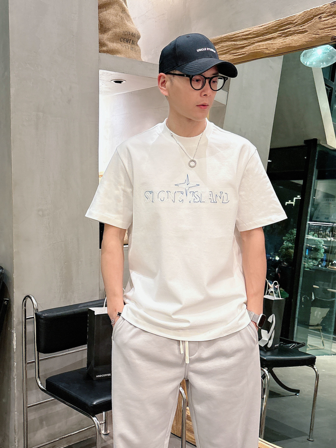 Stone Island 2026春夏短袖系列尺码: M-5XL 微阔版型克重：260克重 潮棉短袖成份