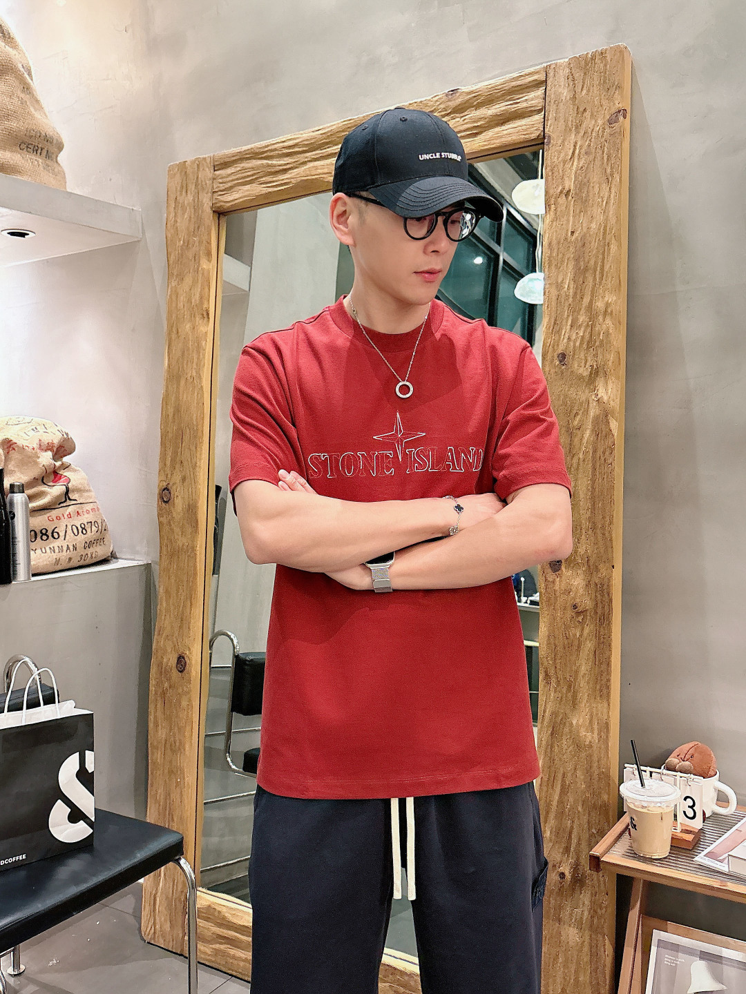 Stone Island 2026春夏短袖系列尺码: M-5XL 微阔版型克重：260克重 潮棉短袖成份