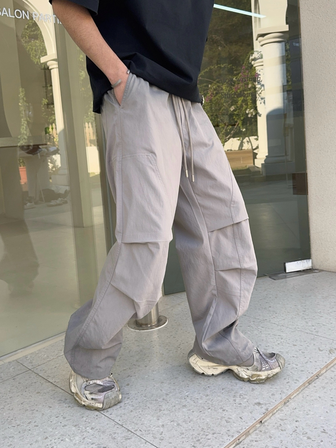 巴黎世家 春季新款裤子🆕颜色：黑，灰码数：M-3XL