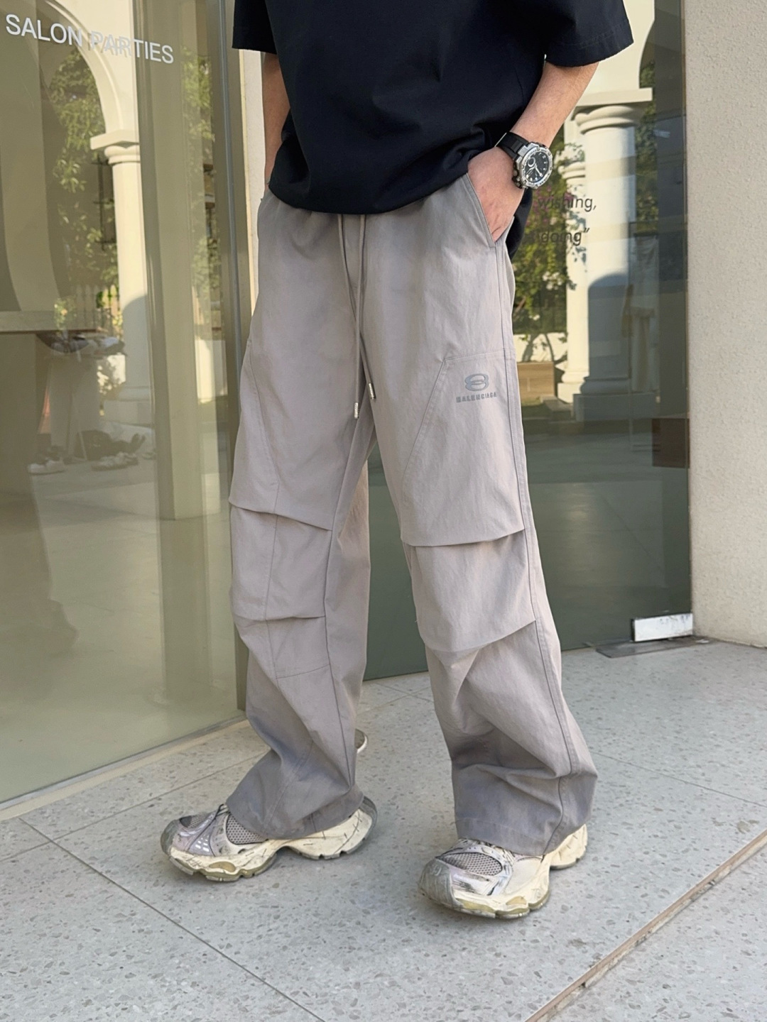 巴黎世家 春季新款裤子🆕颜色：黑，灰码数：M-3XL
