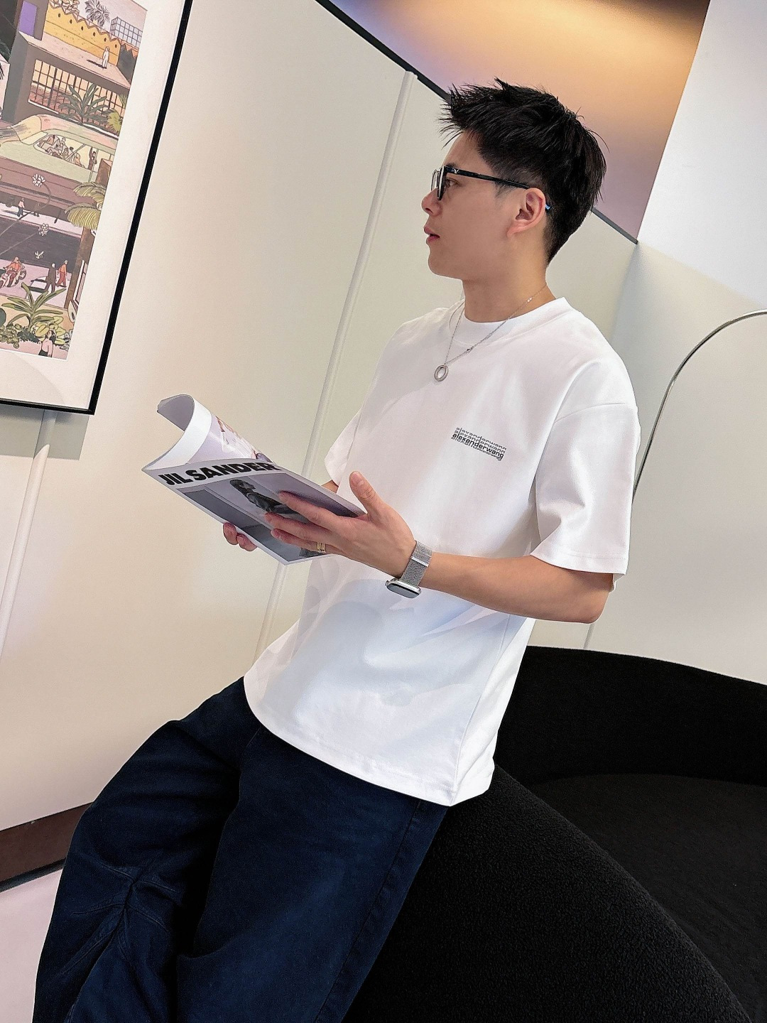 26新款短袖阔版T恤颜色：黑，白尺码：M-3XL