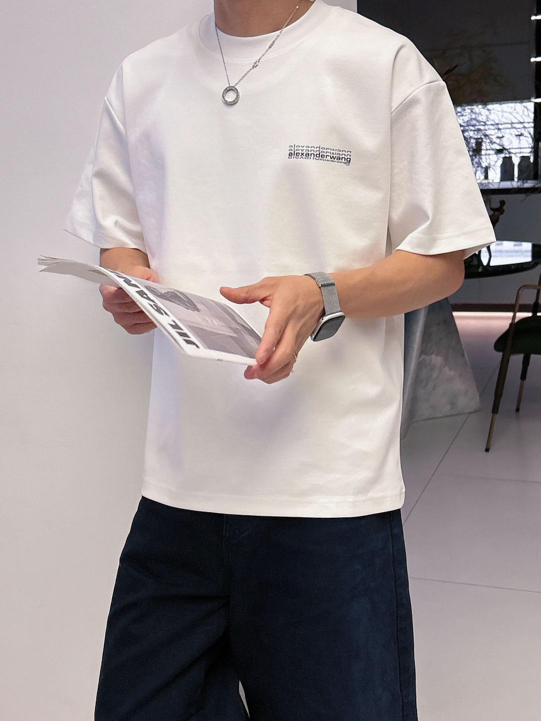 26新款短袖阔版T恤颜色：黑，白尺码：M-3XL