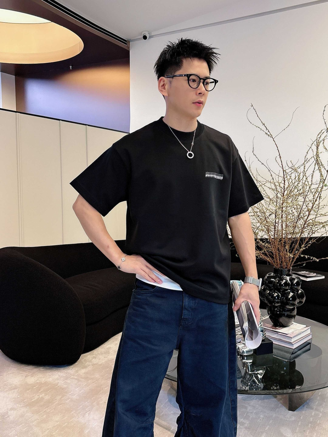 26新款短袖阔版T恤颜色：黑，白尺码：M-3XL