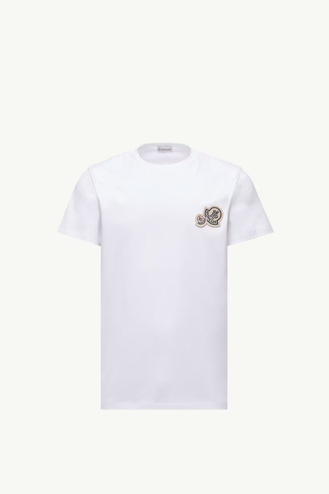 Moncler.蒙口 春夏经典双标刺绣徽章短袖T恤，正面胸前饰双徽标刺绣元素设计，专柜常青款，圆领设计简