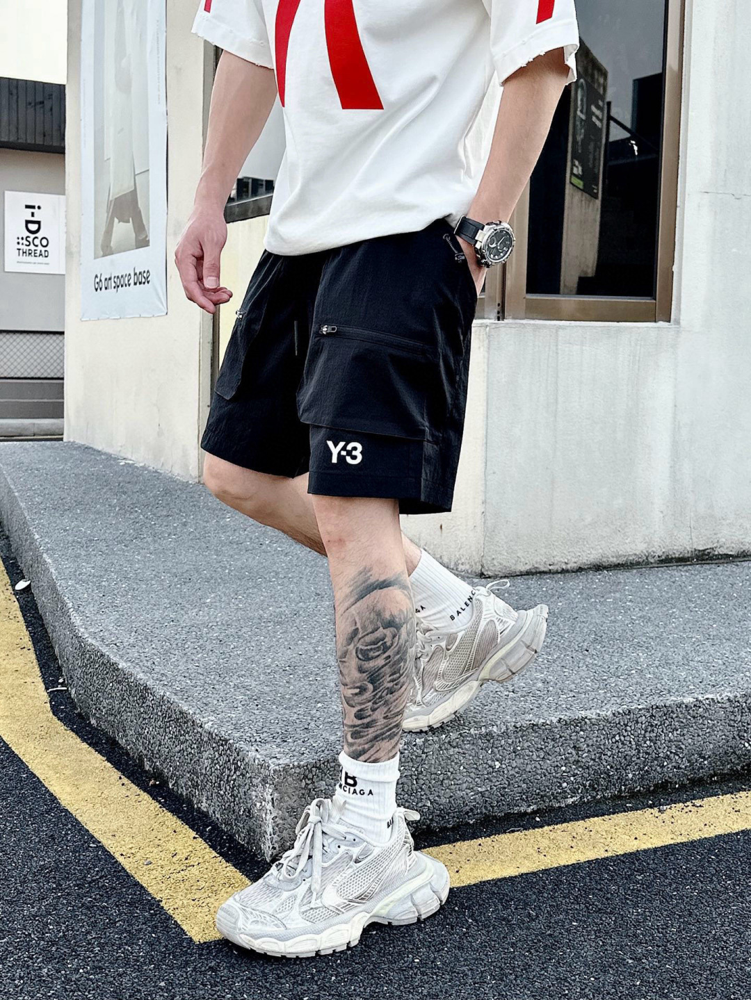 最高板本 Y-3夏季短裤上新[庆祝]颜色：黑码数：M-3XL