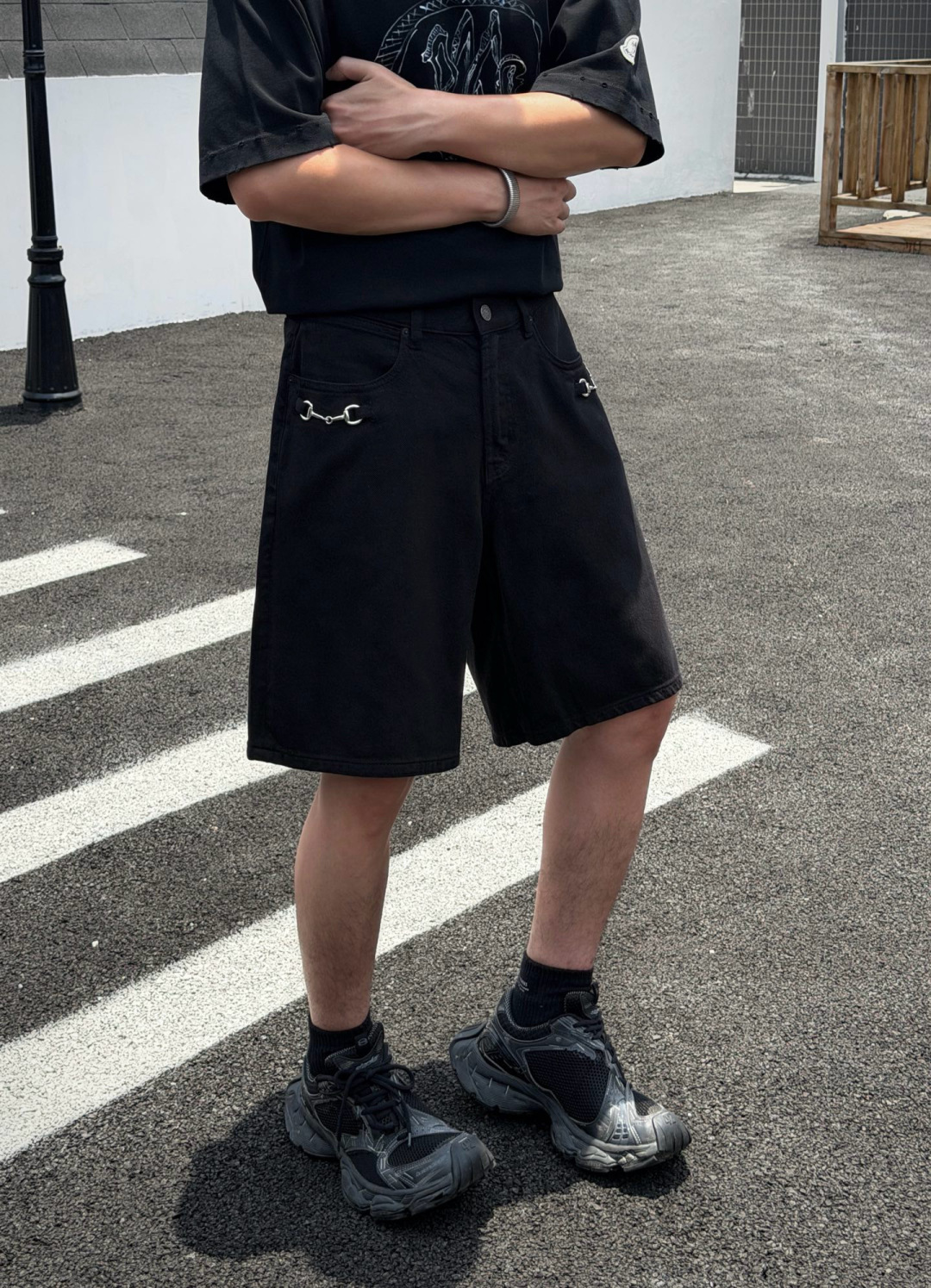 夏季牛仔短裤上新🆕颜色：黑，白码数：M-3XL款号：766