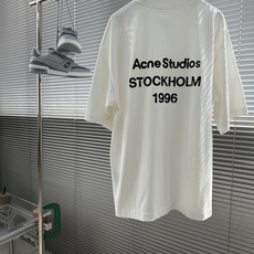 -Acne Studio 植绒 短袖T恤字母图案 辅以植绒印花工艺成衣洗水 面料更柔软 顺滑 质 -Acne Studio 植绒 短袖T恤字母图案 辅以植绒印花工艺成衣洗水 面料更柔软 顺滑 质
