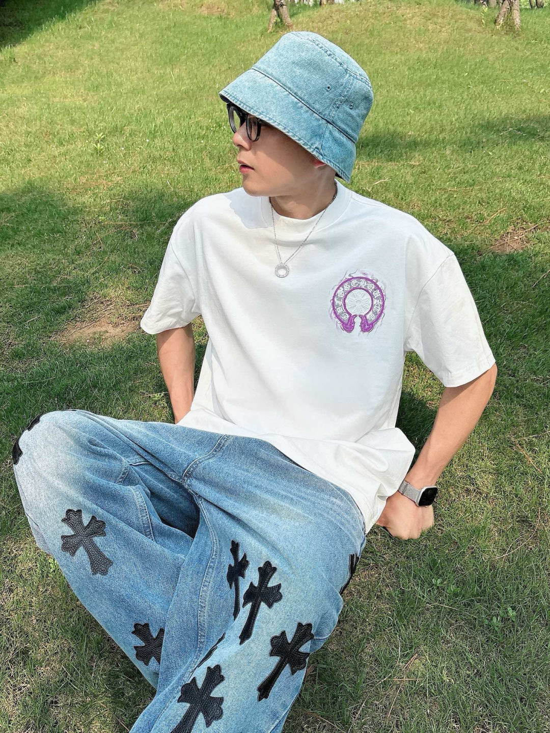 2026年新款克罗心刺绣短袖m-3XL