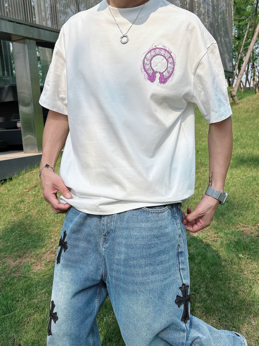 2026年新款克罗心刺绣短袖m-3XL