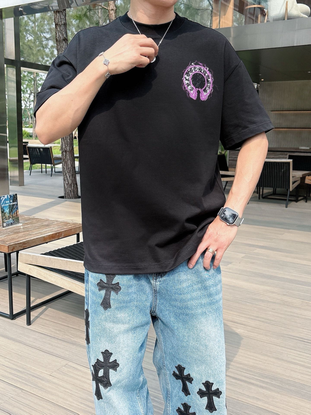 2026年新款克罗心刺绣短袖m-3XL
