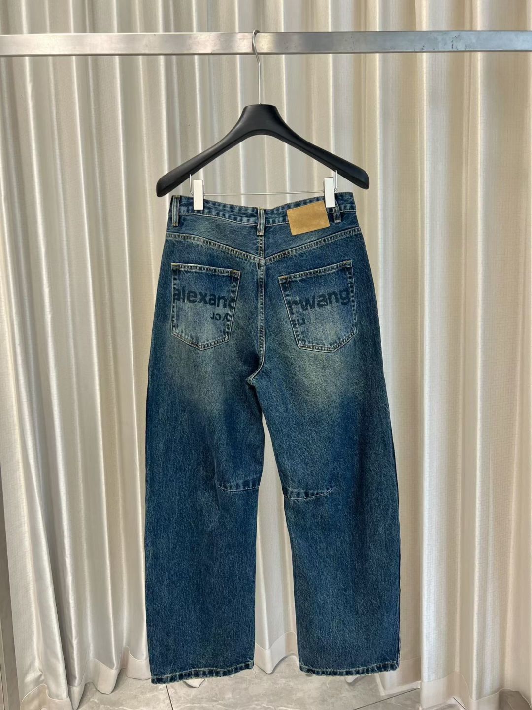 秋季新款弯刀阔腿牛仔裤 S-XL 