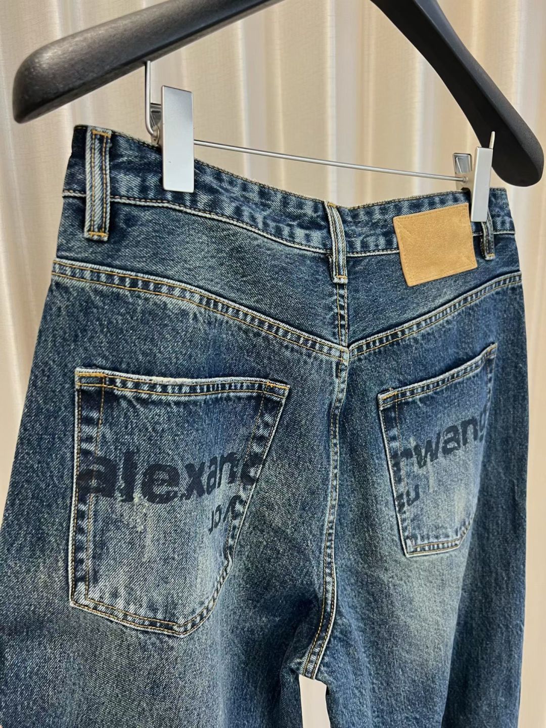 秋季新款弯刀阔腿牛仔裤 S-XL 