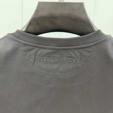 Stefano Ricci·史蒂芬劳尼治 SS26春夏新品标志性鹰头八角形装饰水晶短袖T恤,正面饰水晶点状标志鹰头,鹰眼 Stefano Ricci·史蒂芬劳尼治 SS26春夏新品标志性鹰头八角形装饰水晶短袖T恤,正面饰水晶点状标志鹰头,鹰眼