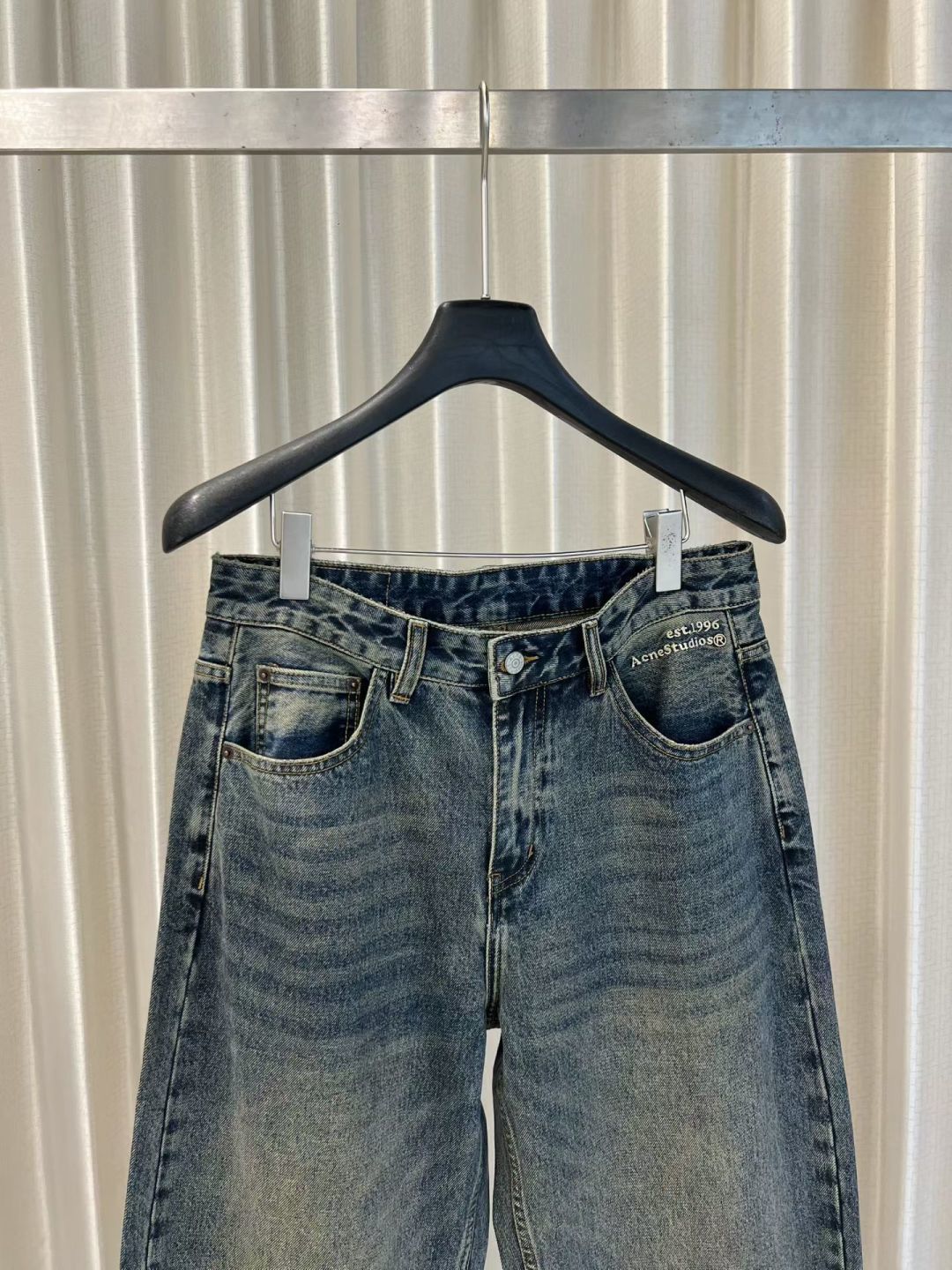 秋季新款弯刀阔腿牛仔裤 S-XL 