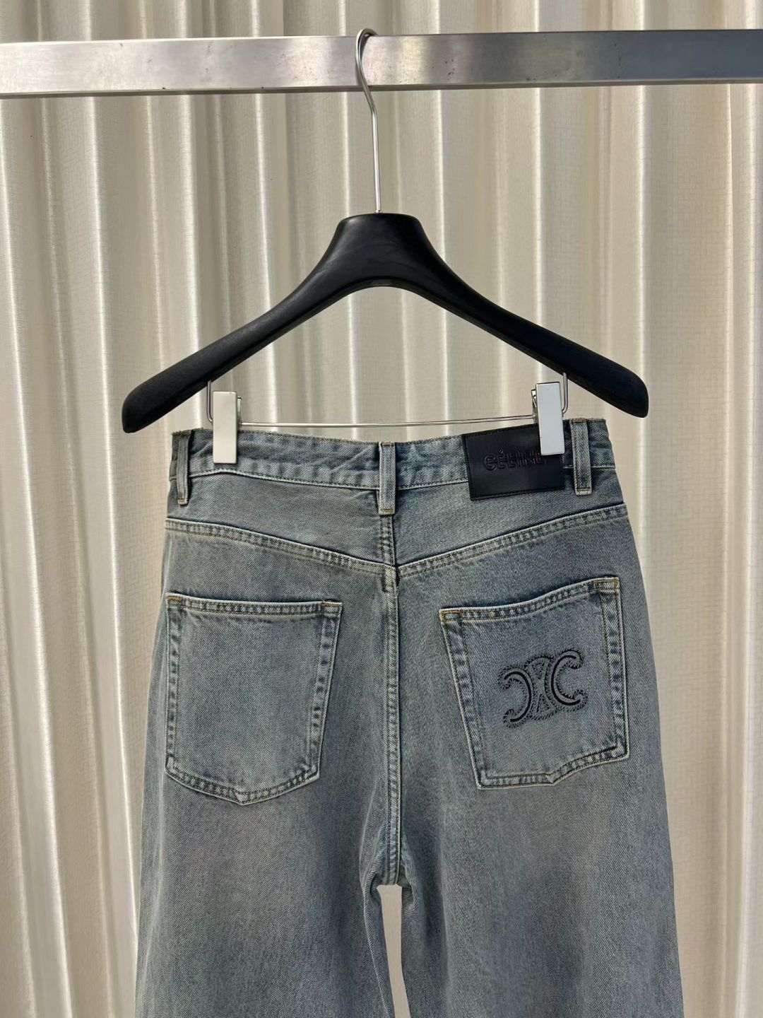 塞琳秋季新款 弯刀阔腿牛仔裤 S-XL