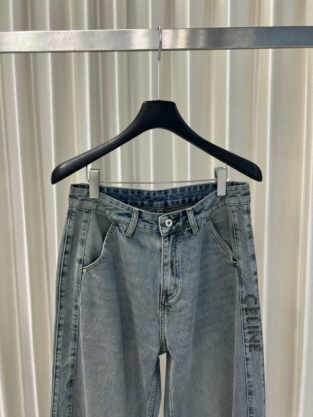 塞琳秋季新款 弯刀阔腿牛仔裤 S-XL