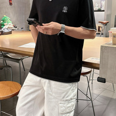 2026 S/S New 新品 1.颜色:黑色 白色 藏青色 金铜色 2.尺码:M-5XL 3.版型:微阔短袖T 4.成 2026 S/S New 新品 1.颜色:黑色 白色 藏青色 金铜色 2.尺码:M-5XL 3.版型:微阔短袖T 4.成