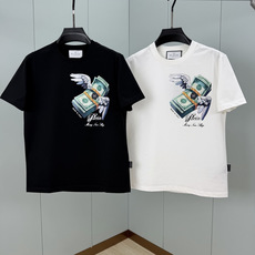 PHILIPP PLEIN SS26春夏新品钞票印花标识圆领短袖T恤,采用高支数高密度80支双股丝光棉,上身舒适透气、柔 PHILIPP PLEIN SS26春夏新品钞票印花标识圆领短袖T恤,采用高支数高密度80支双股丝光棉,上身舒适透气、柔