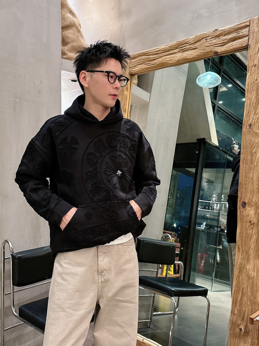 2026秋冬新款 克罗心满身烧花卫衣 S M L XL