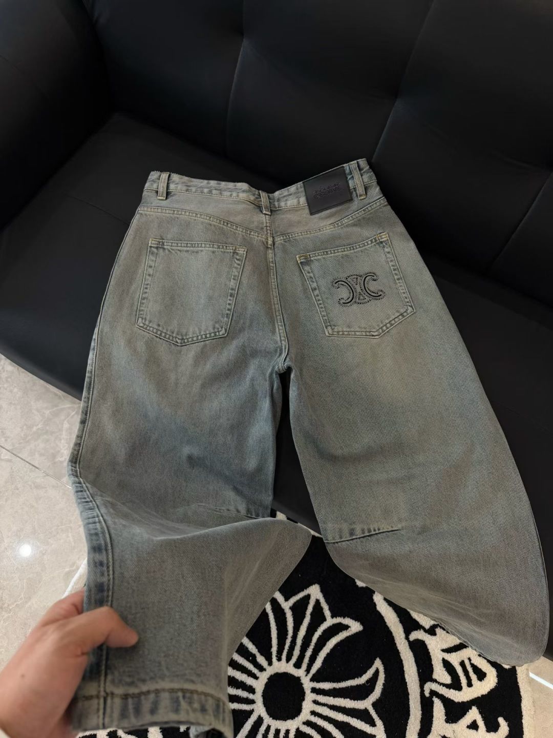 新款牛仔裤 弯刀阔腿裤型 S-XL