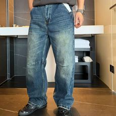 秋季新款牛仔裤 弯刀阔腿裤型 S-XL 秋季新款牛仔裤 弯刀阔腿裤型 S-XL