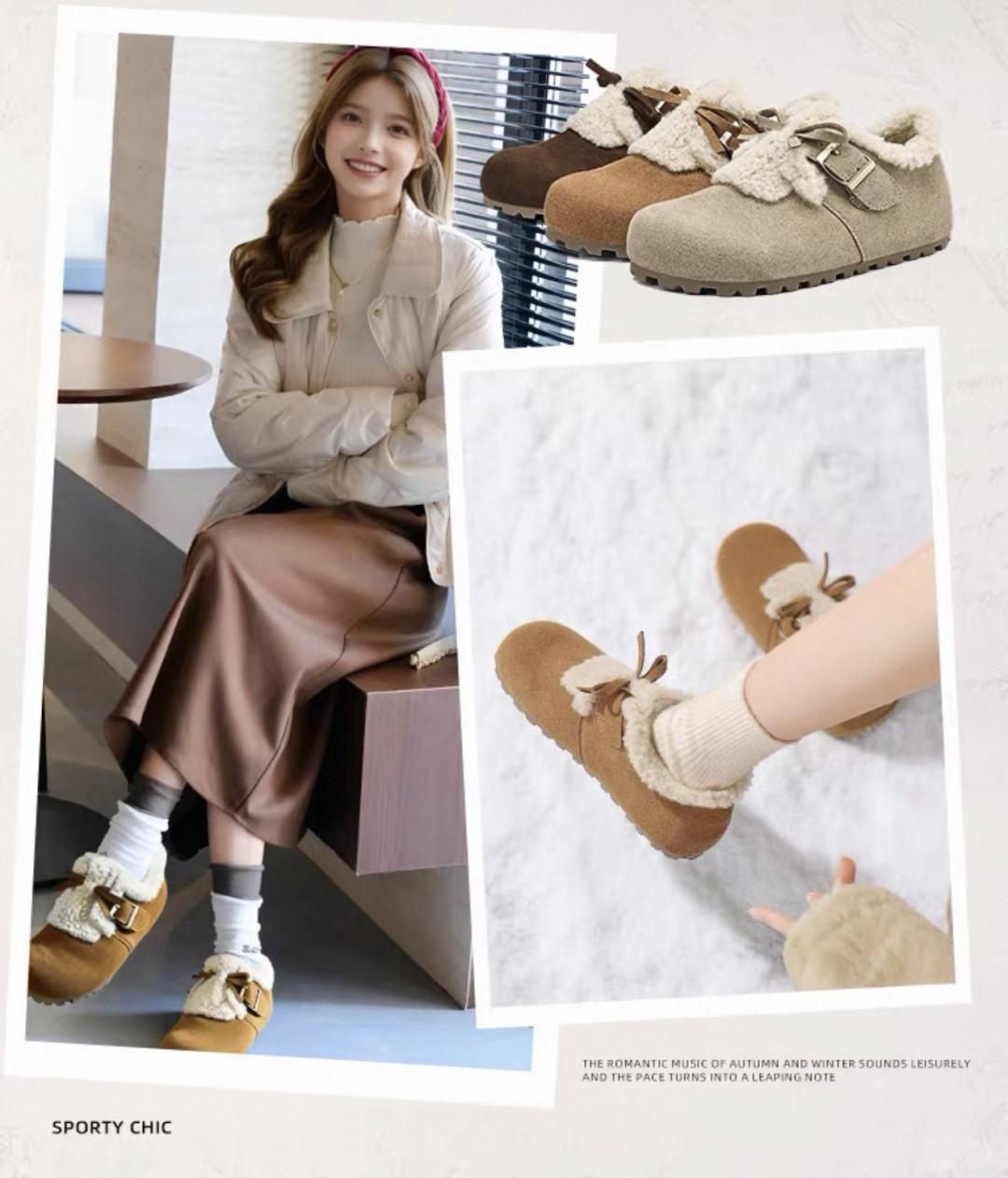 NO:651323,Teddy bow Birkenstock shoes, furry shoes that have a sense of atmosphere and increase the height of the breasts19860909氛围感奶呼呼内增高的泰迪蝴蝶结勃肯鞋,毛毛鞋,Women's Shoes