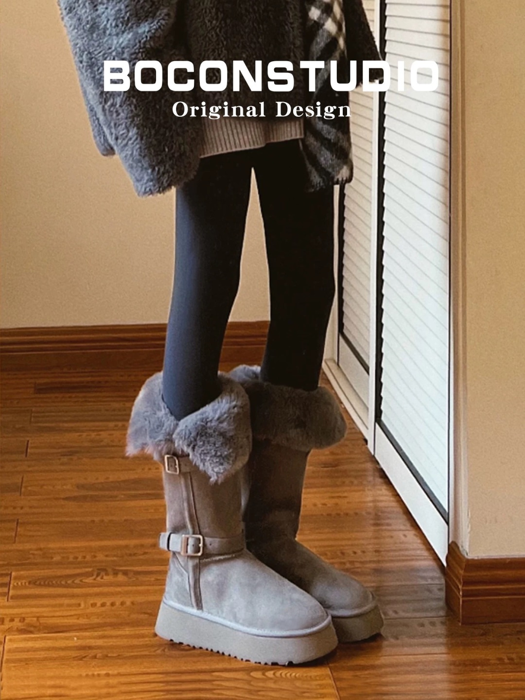 NO:651355,Gray thick-soled 5cm knight boots accepted!  !  In stock, snow boots, boots19860909灰色厚底5cm骑士靴接单！！现货中,雪地靴,boots,Women's Shoes