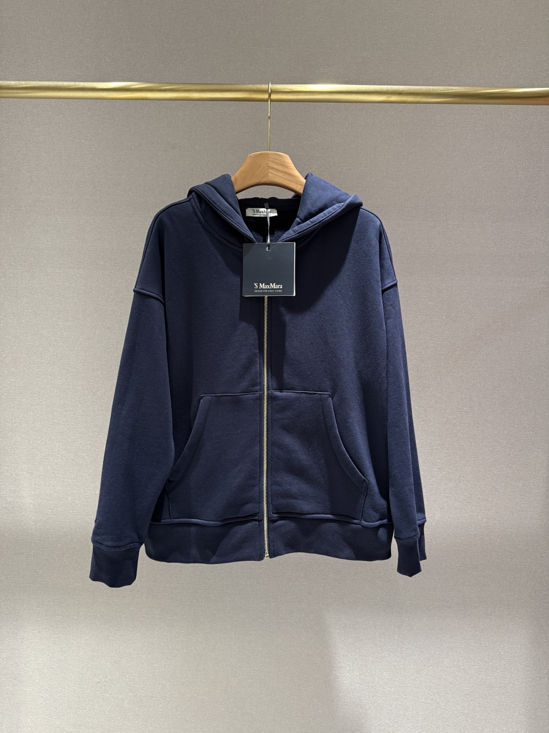 Max Mara Katoenen Blend Fleece Hoodie met Rits - Comfortabel en Stijlvol