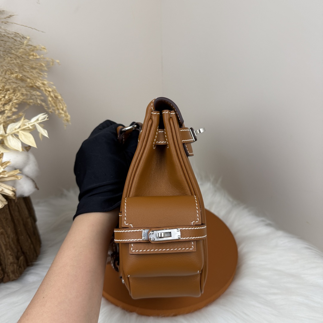 Kelly Jump Backpack Swift Leather in Gold with Silver Hardware - Compact Style 8 cmp i1743075995895 678 0 5