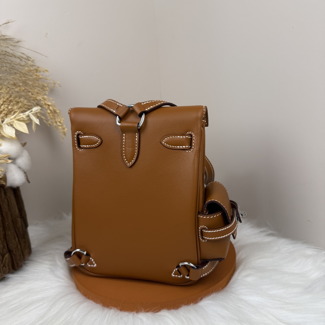 Kelly Jump Backpack Swift Leather in Gold with Silver Hardware - Compact Style 7 cmp i1743075995895 7282 0 4