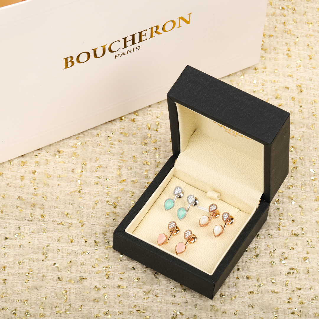 Elegant Serzent Bohème Electronic Rings with Diamonds and Gold Pearls - 图片 1