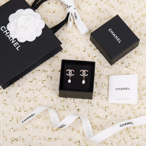 CH@nel Double C Swarovski Pearl Earrings, Elegant and Timeless Style 1 CH@nel Double C Swarovski Pearl Earrings, Elegant and Timeless Style