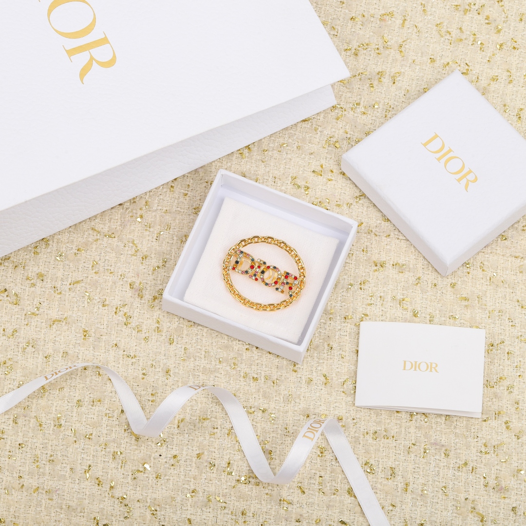 Dior latest彩钻胸针 with Swarovski crystals, exquisite brass plating, highly recommended for perfect wear.-Big cat
