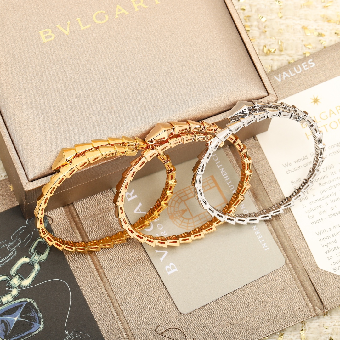 [Bulgari Jewelry]206474[We produce] Snake Bracelet Real gold diamonds can be c