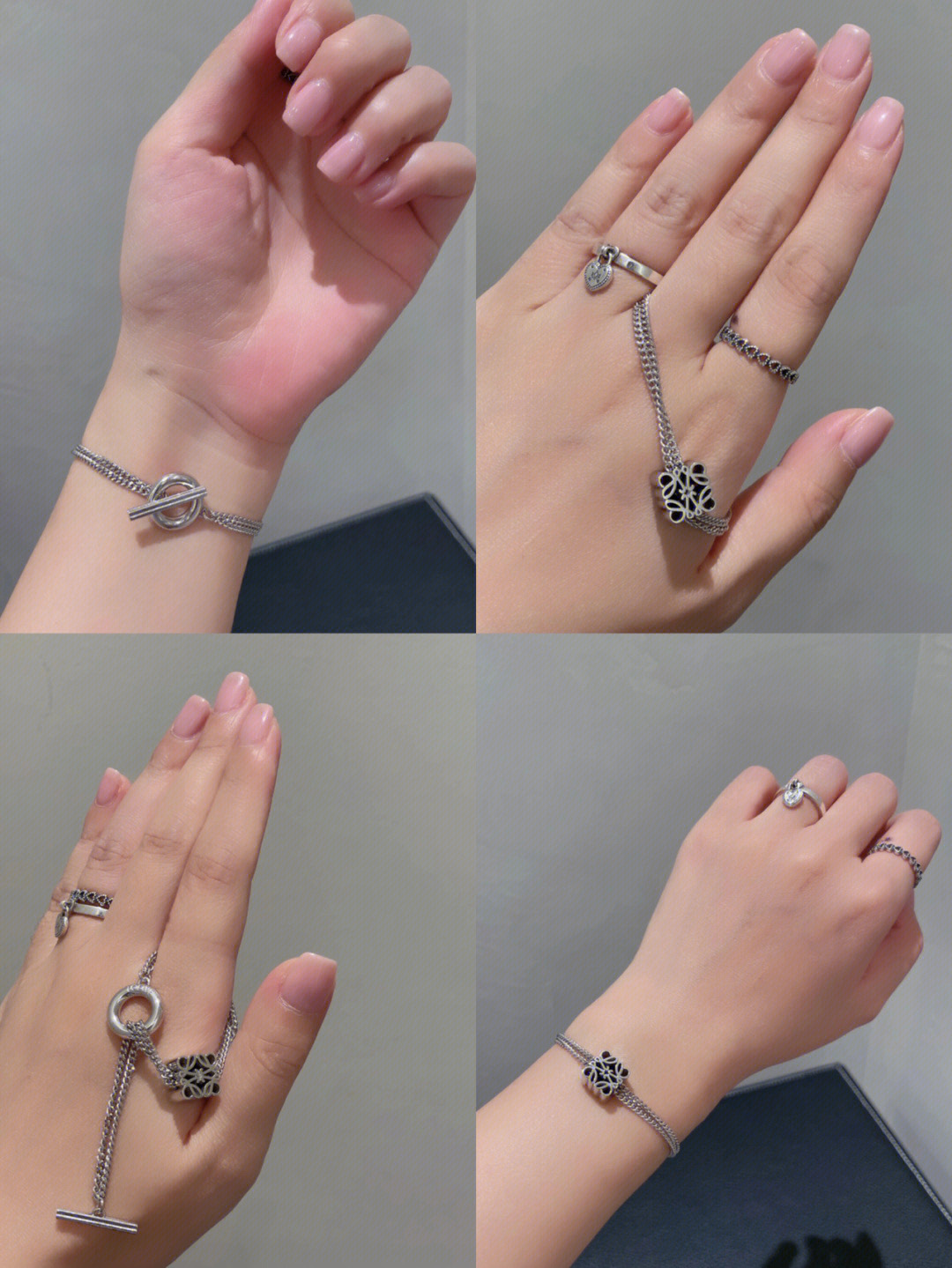 Luxury Silver Jewelry: Double Bracelet, Pure Silver Material, Loewe Logo Design - 图片 7
