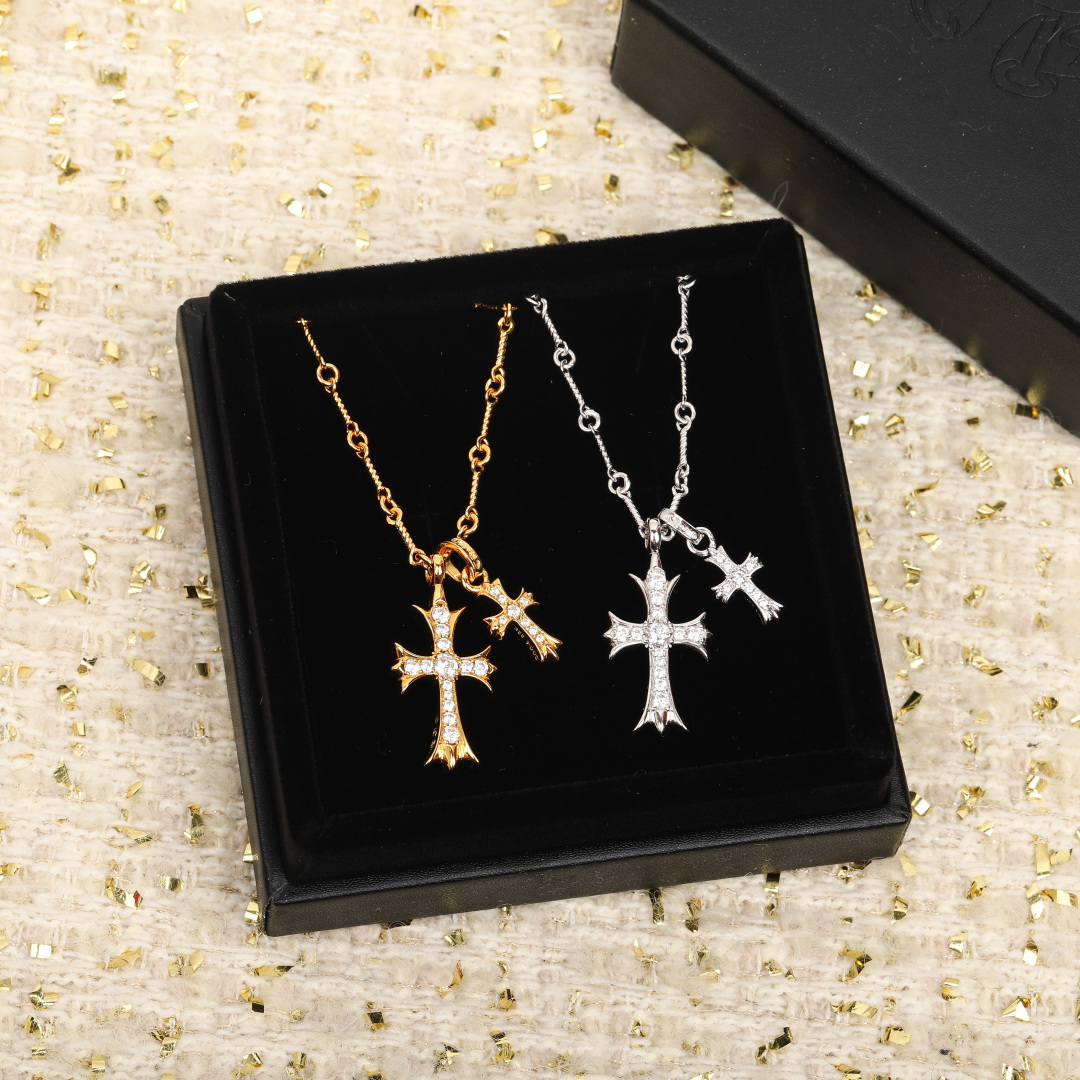 [Chrome Hearts Jewelry]203516[Our Products] Double Cross Necklace ZP identifie