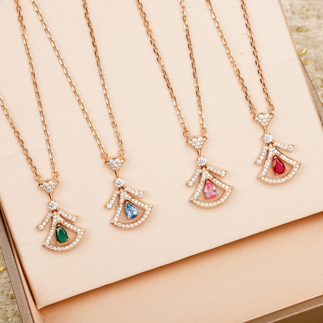 [Bulgari Jewelry]208688[Our production] Qixi limited necklace Real gold diamon