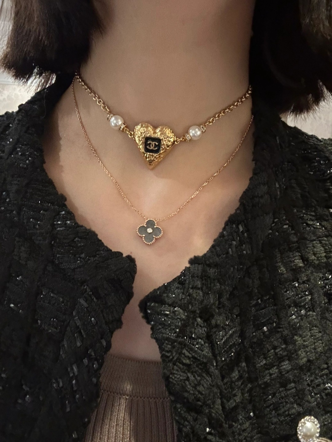 [Van Cleef & Arpels Jewelry]203187[We produce] Four-leaf Clover Fritillaria wi