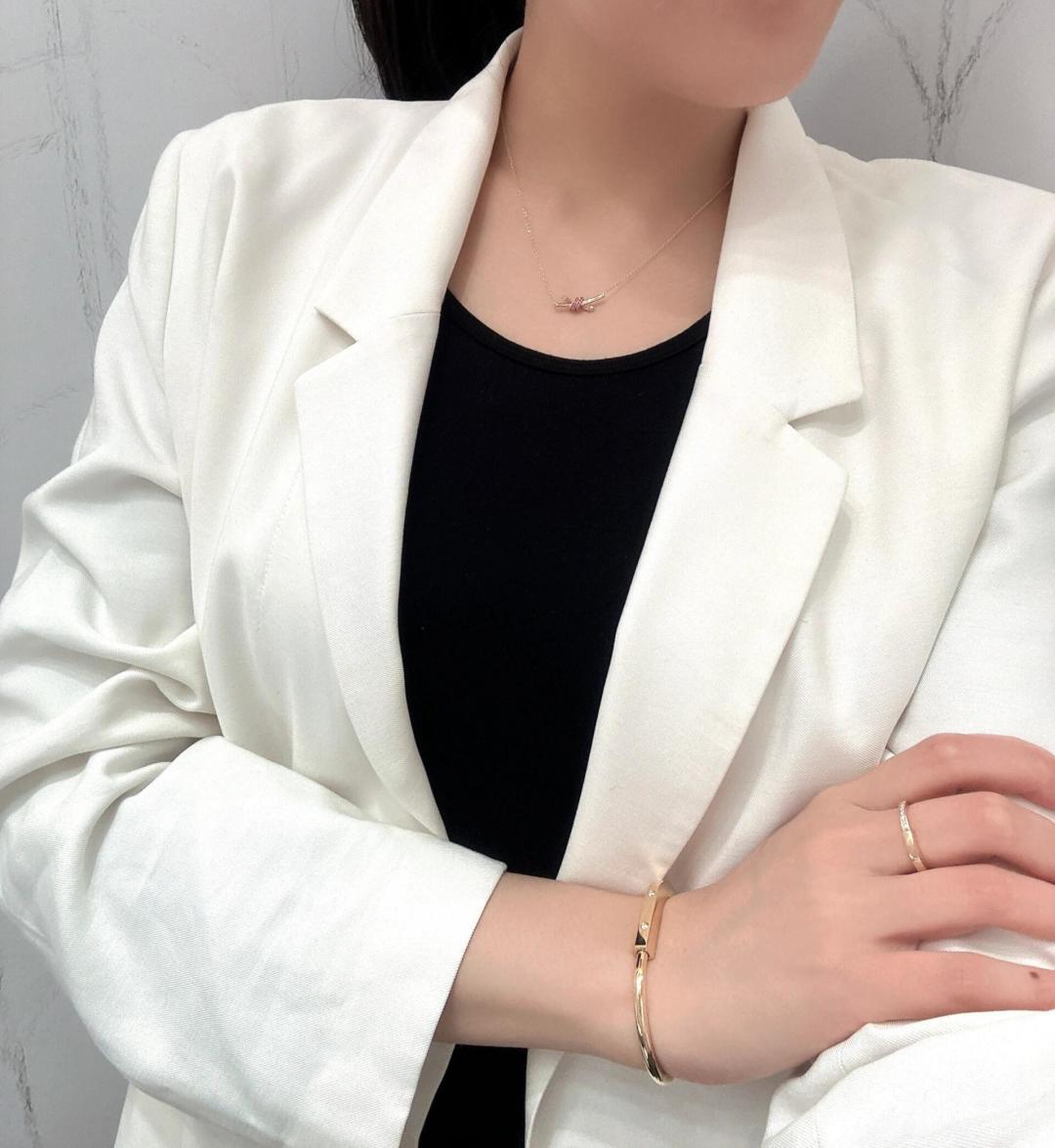 [Tiffany & Co. Jewelry]250112[Our production] Small Knot necklace Real gold di