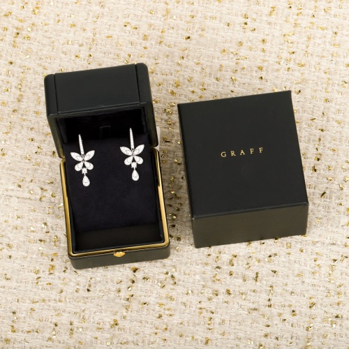 Graff Butterfly Diamond Drop Earrings in 925 Silver, Exquisite Design