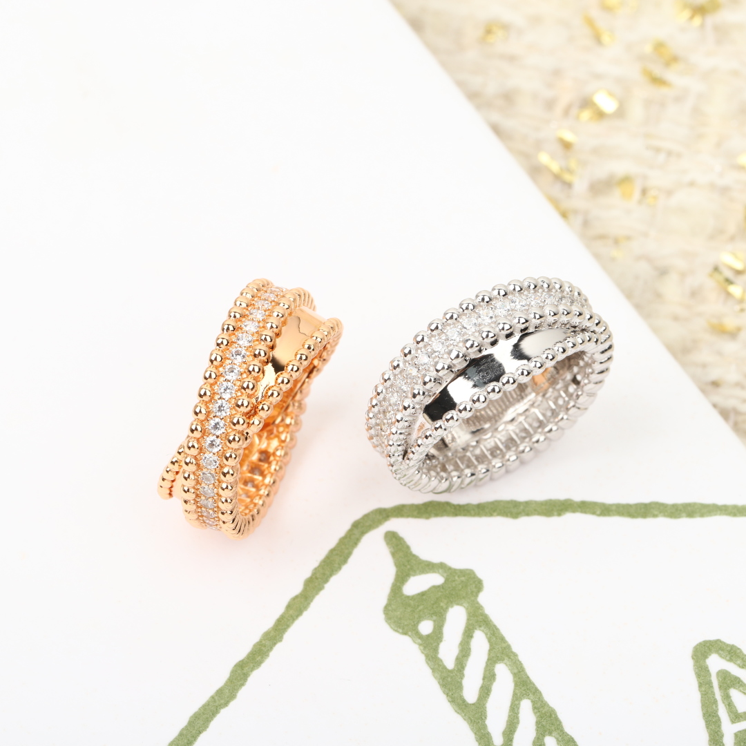 【】Perlée diamonds duo戒指，可订做18K真金真钻版，只做对版真金货，价询客Fu

圆