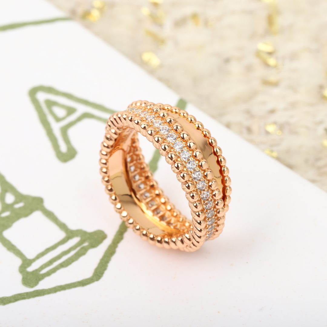 【】Perlée diamonds duo戒指，可订做18K真金真钻版，只做对版真金货，价询客Fu

圆