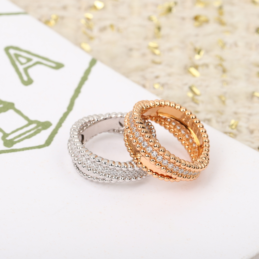 【】Perlée diamonds duo戒指，可订做18K真金真钻版，只做对版真金货，价询客Fu

圆