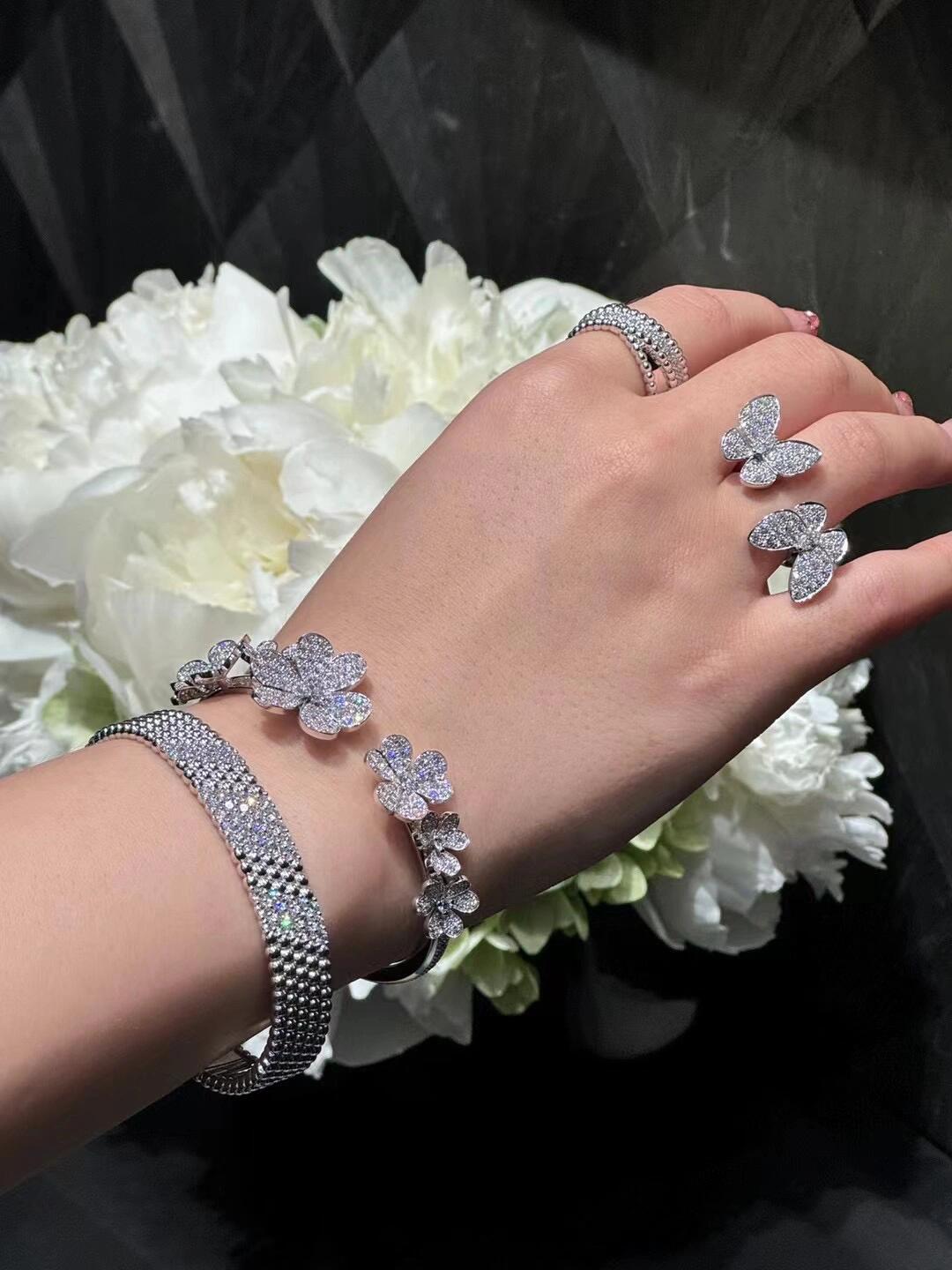 【】Perlée diamonds duo戒指，可订做18K真金真钻版，只做对版真金货，价询客Fu

圆