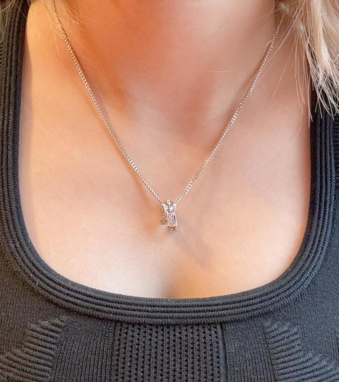 Etriviere Necklace: Modern Classic in 925 Silver with Gold Plating - 图片 3